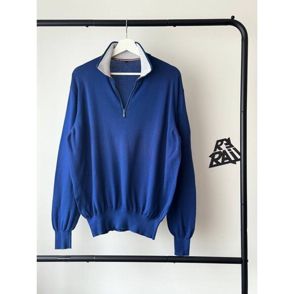 Loro Piana Cotton Half-Zip Sweater - Picture 1 of 7